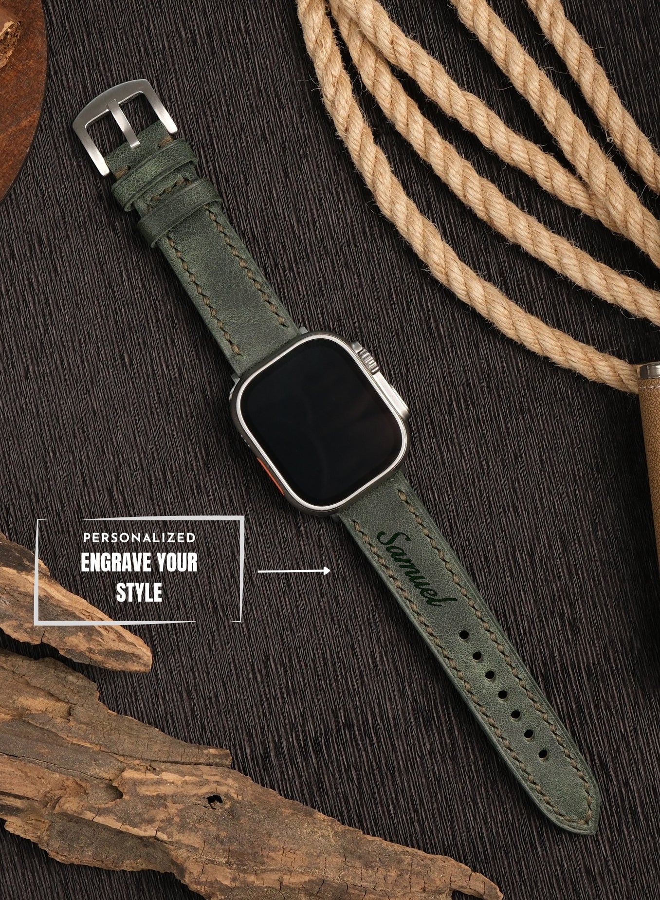 Apple Watch Tiana Leather Strap - Green
