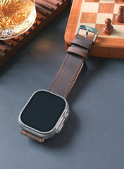 Isnos Genuine Leather Apple Watch Strap - Brown - VAGAVE