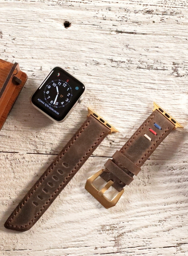 Apple Watch Three Ropes Leather Strap - Brown
