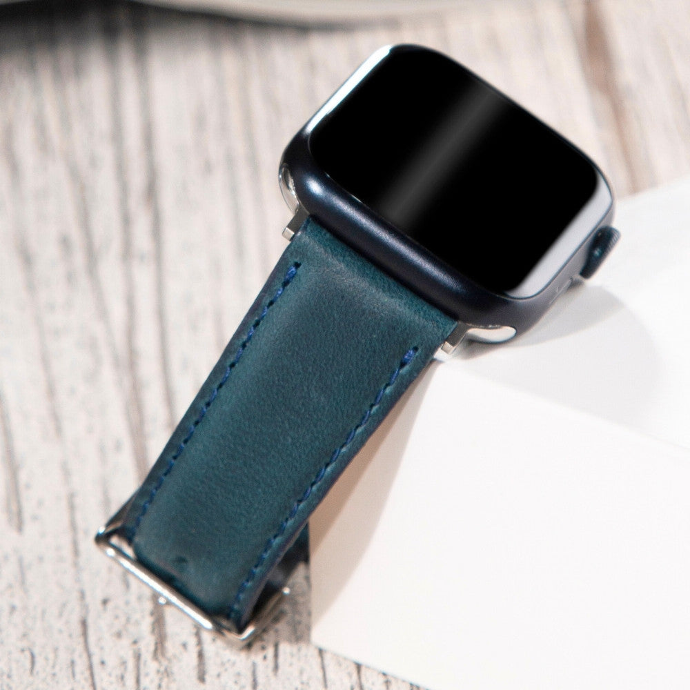 Apple Watch Deri Kordon Mavi - Fullup - vagave