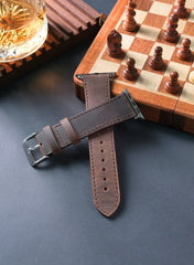 Isnos Genuine Leather Apple Watch Strap - Brown - VAGAVE