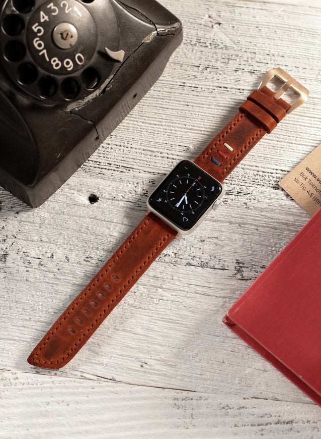 Apple Watch Three Ropes Leather Strap - Tan
