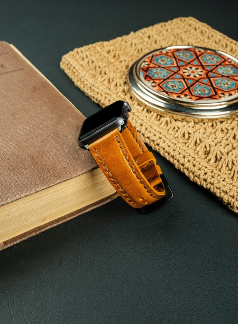 Apple Watch Zuvart Leather Strap - Camel