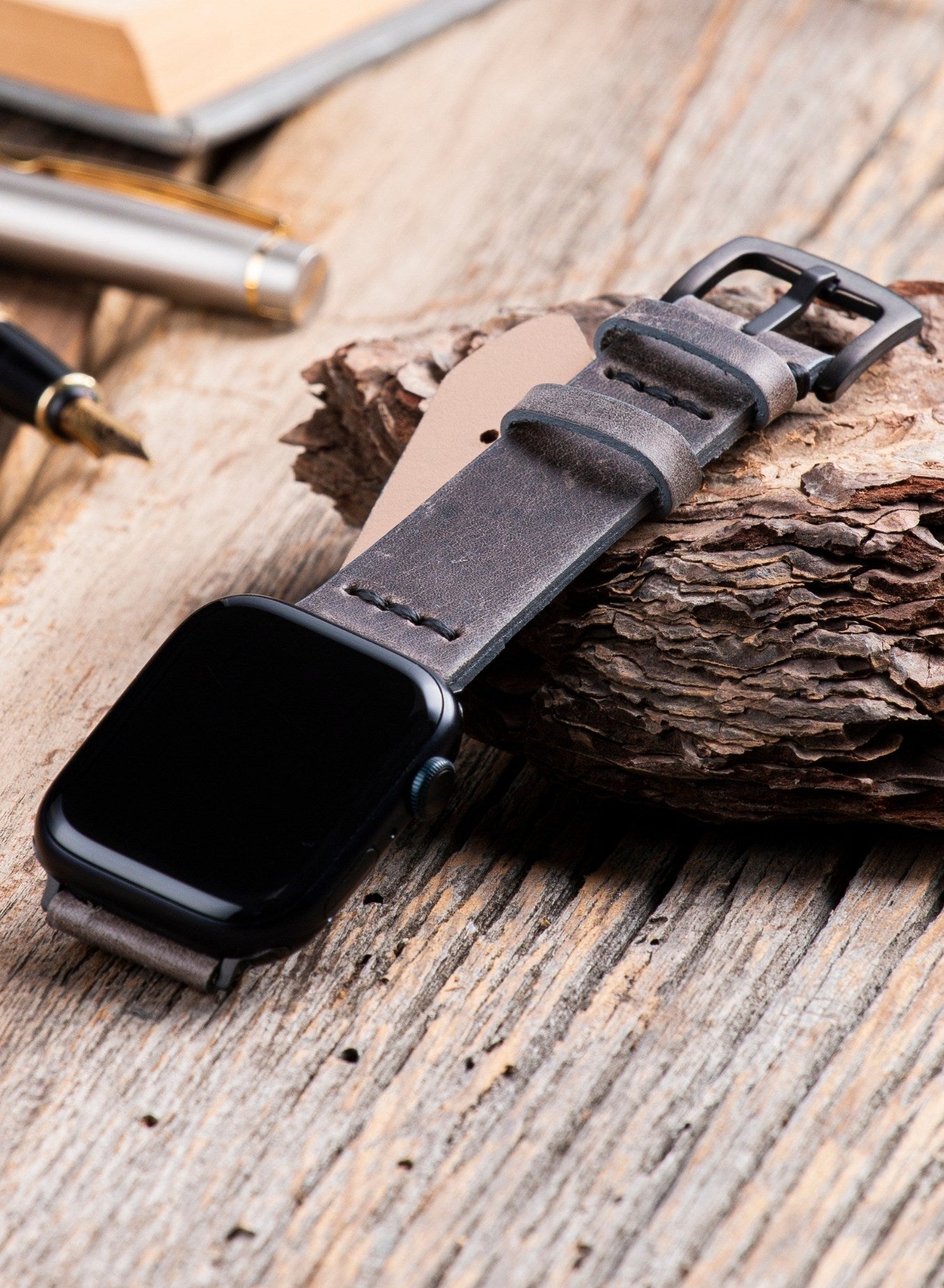 Apple Watch Musap Leather Strap - Gray