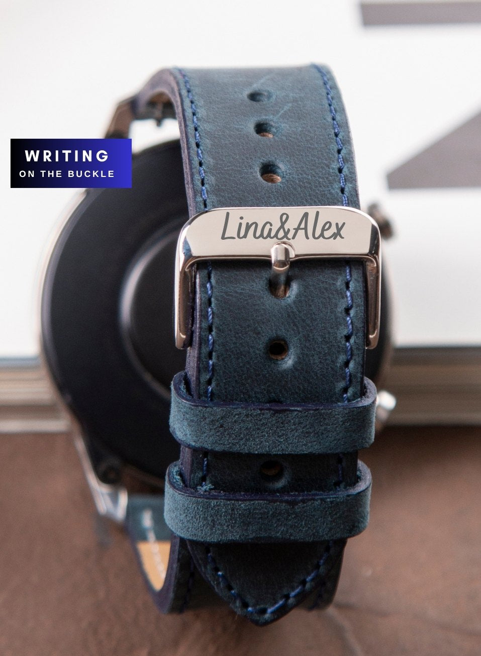 Classic Watch Crazy Leather Strap - Blue