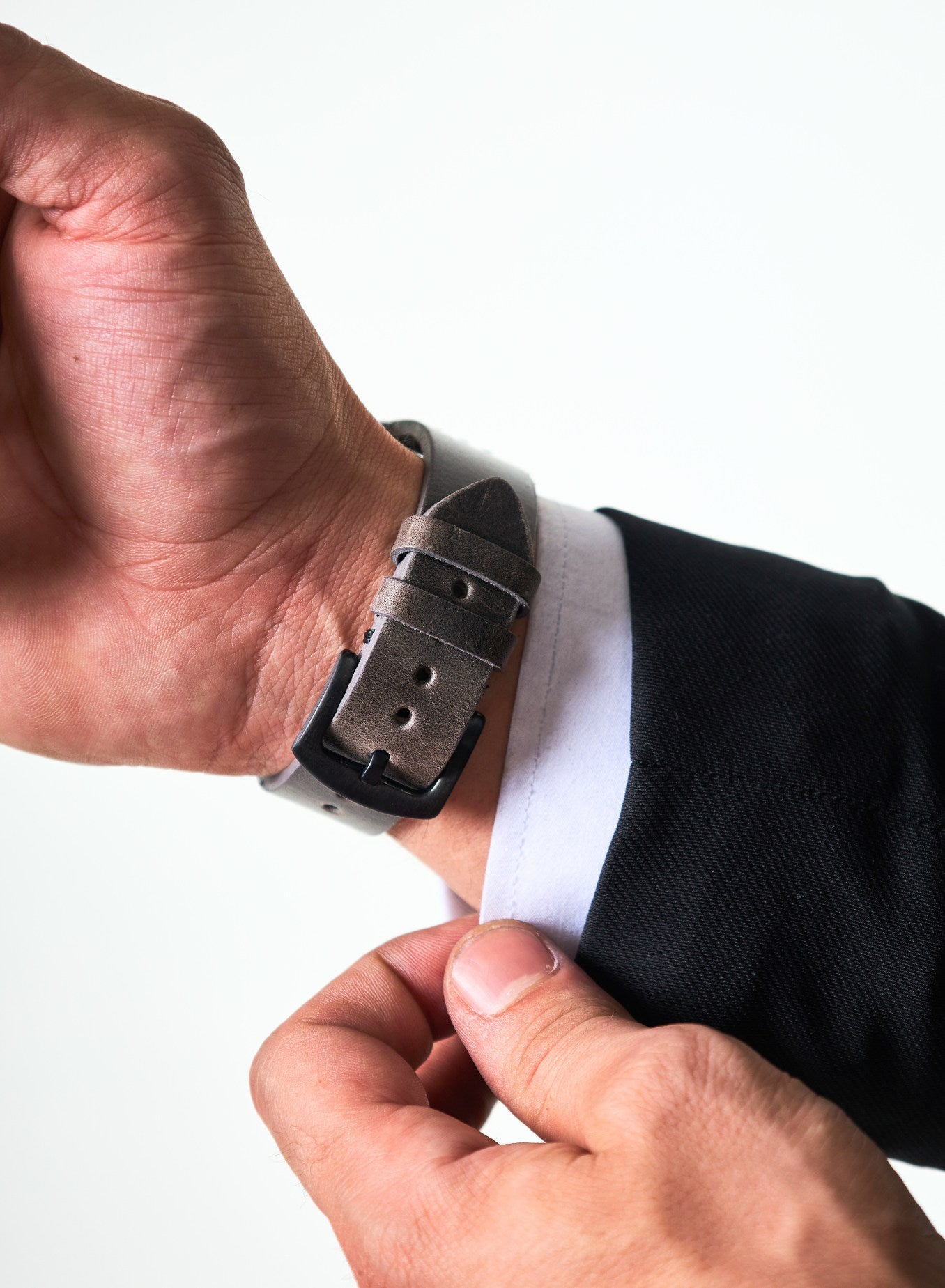 Apple Watch Musap Leather Strap - Gray