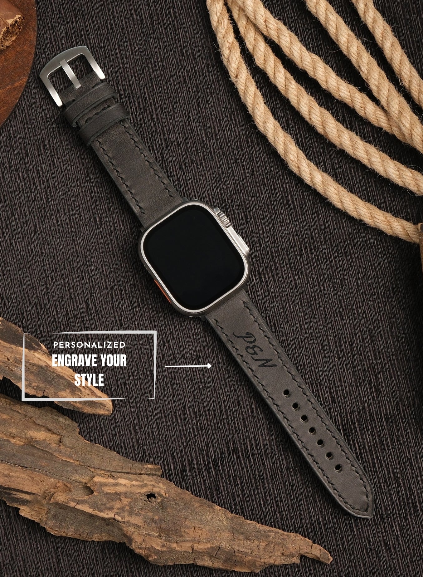 Apple Watch Tiana Leather Strap - Black
