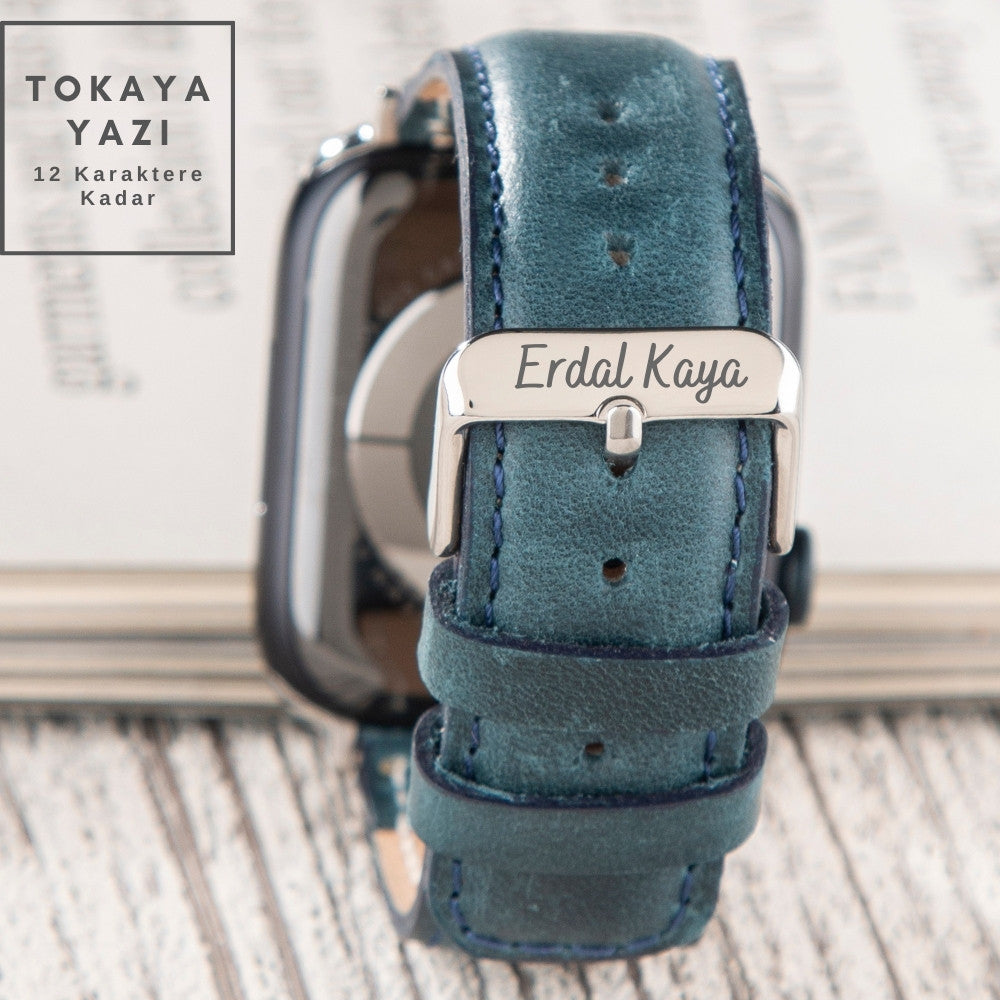 Apple Watch Deri Kordon Mavi - Fullup - vagave