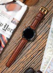 SamCrazy Genuine Leather  Samsung Watch Strap - Brown - VAGAVE