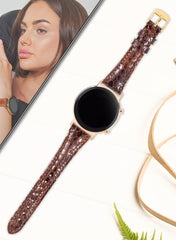 Crop Huawei Watch Women Leather Strap - Brown