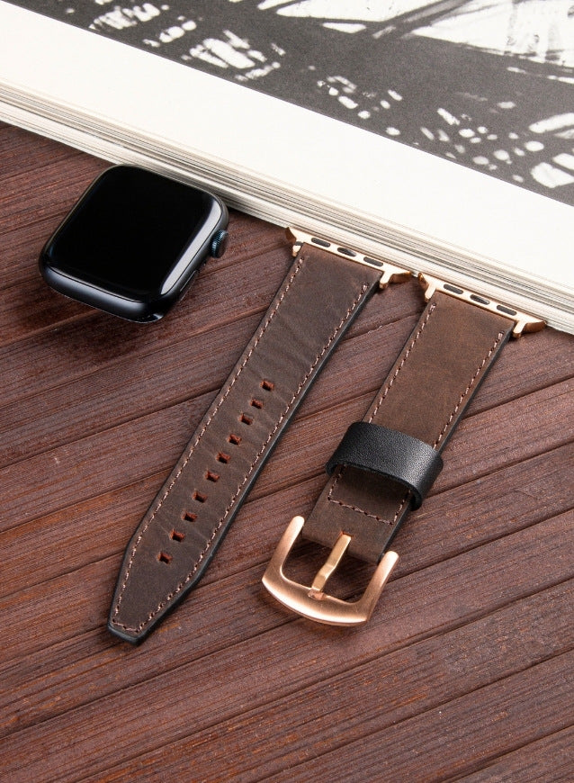 Dissam Genuine Leather Apple Watch Strap - Brown - VAGAVE