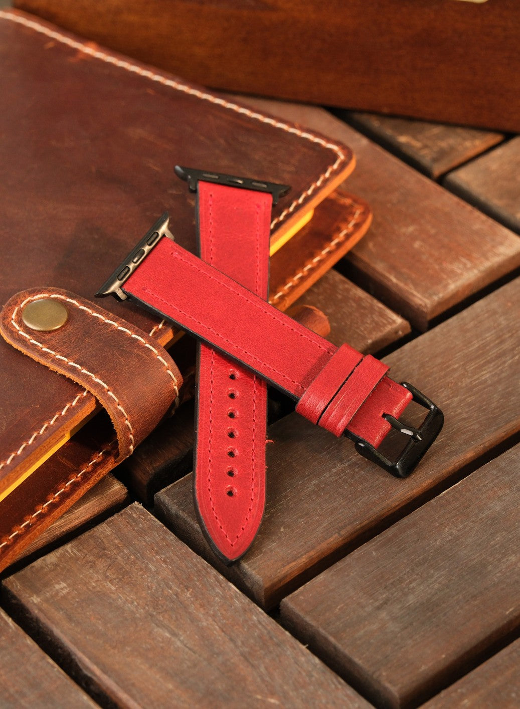 Apple Watch Buttero Leather Strap - Red