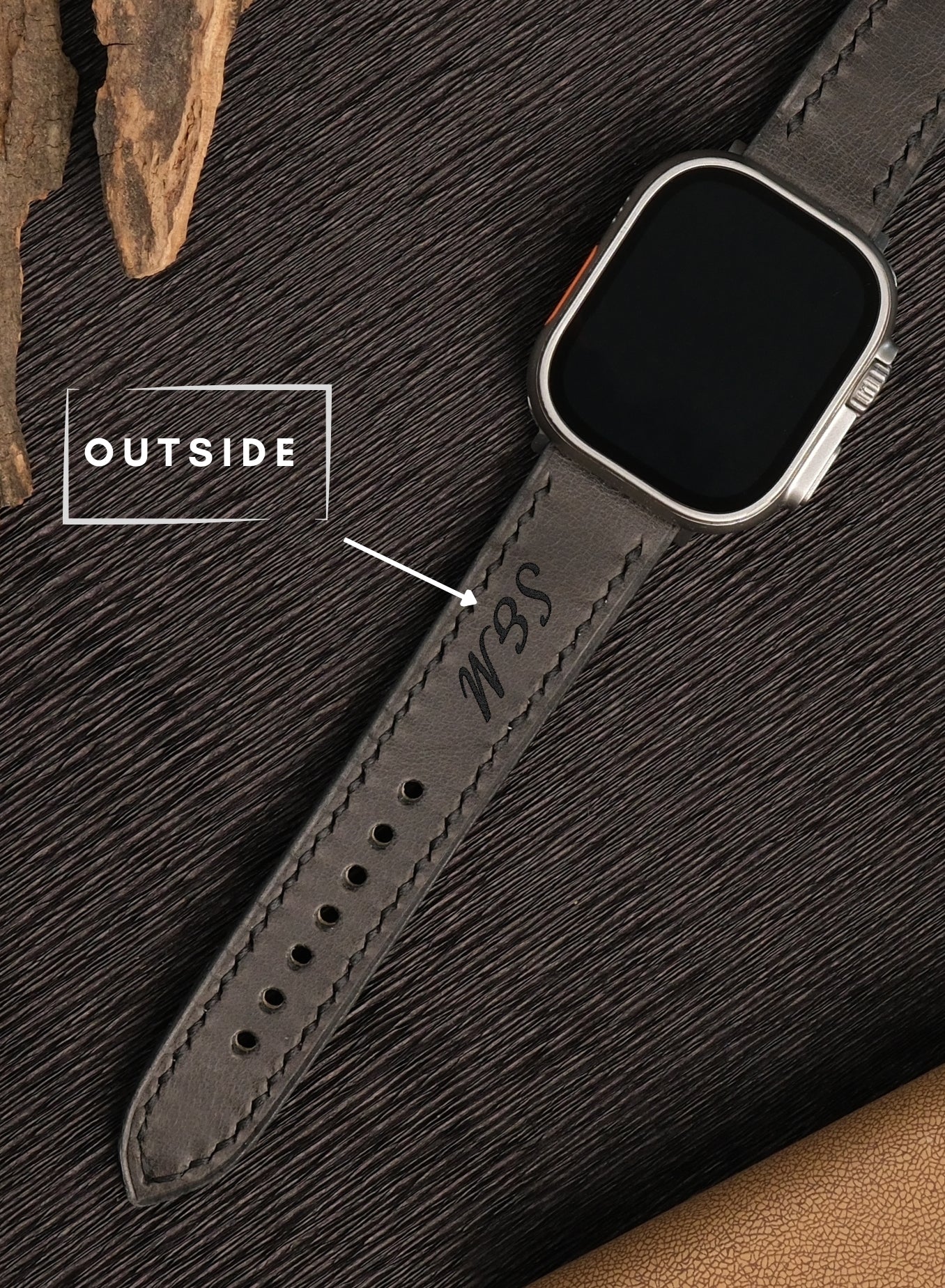 Apple Watch Tiana Leather Strap - Black