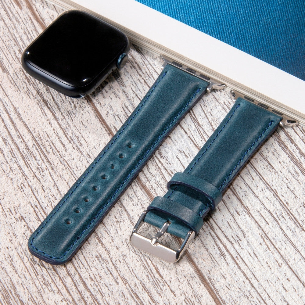 Apple Watch Deri Kordon Mavi - Fullup - vagave