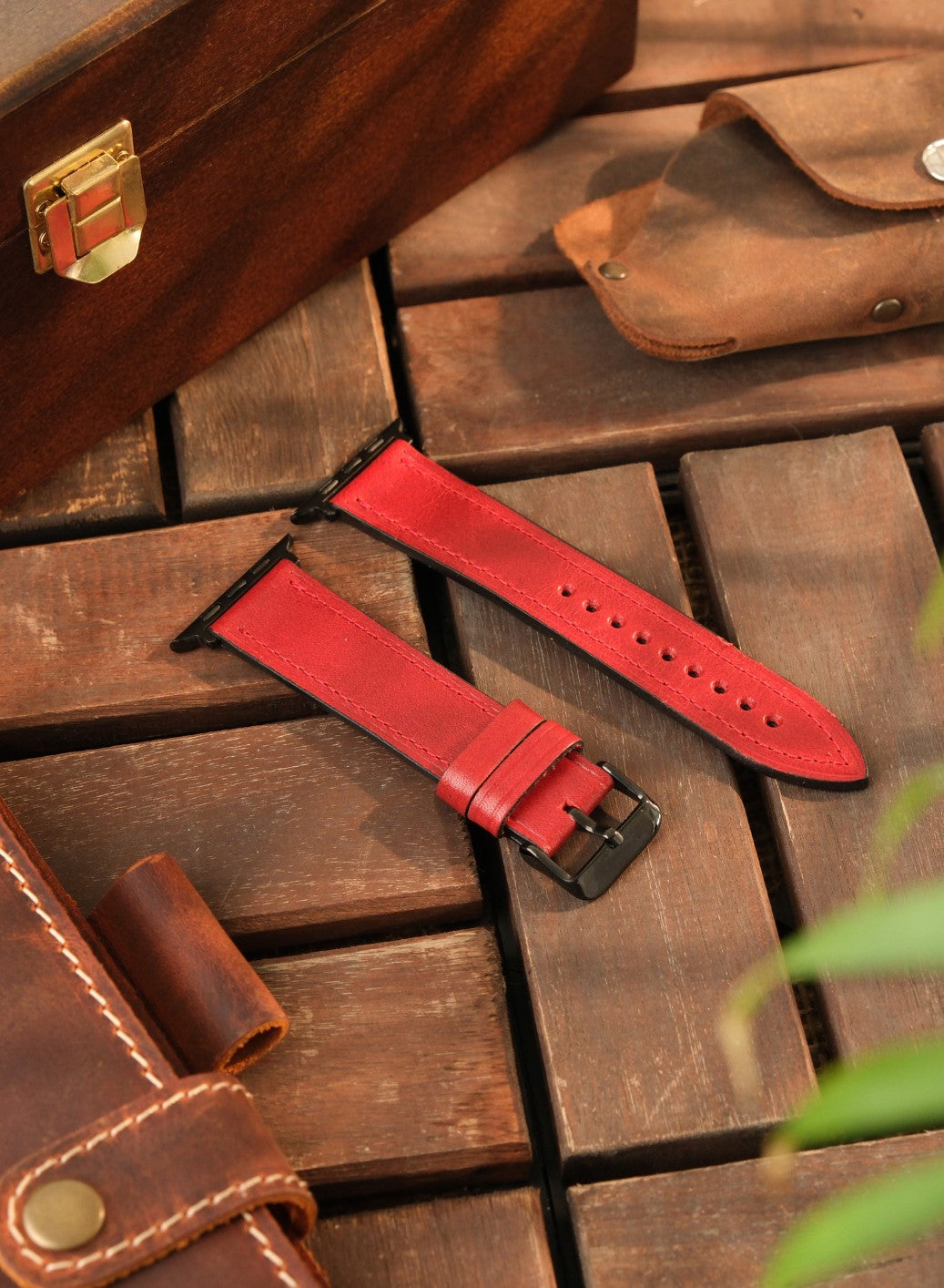 Apple Watch Buttero Leather Strap - Red