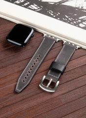 Dissam Genuine Leather Apple Watch Strap - Gray - VAGAVE