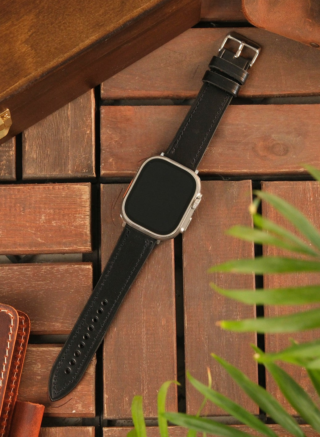 Apple Watch Buttero Leather Strap - Black