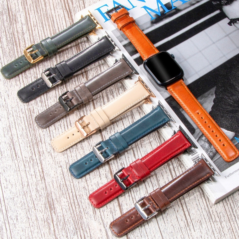 Apple Watch Deri Kordon Yeşil - Fullup - vagave