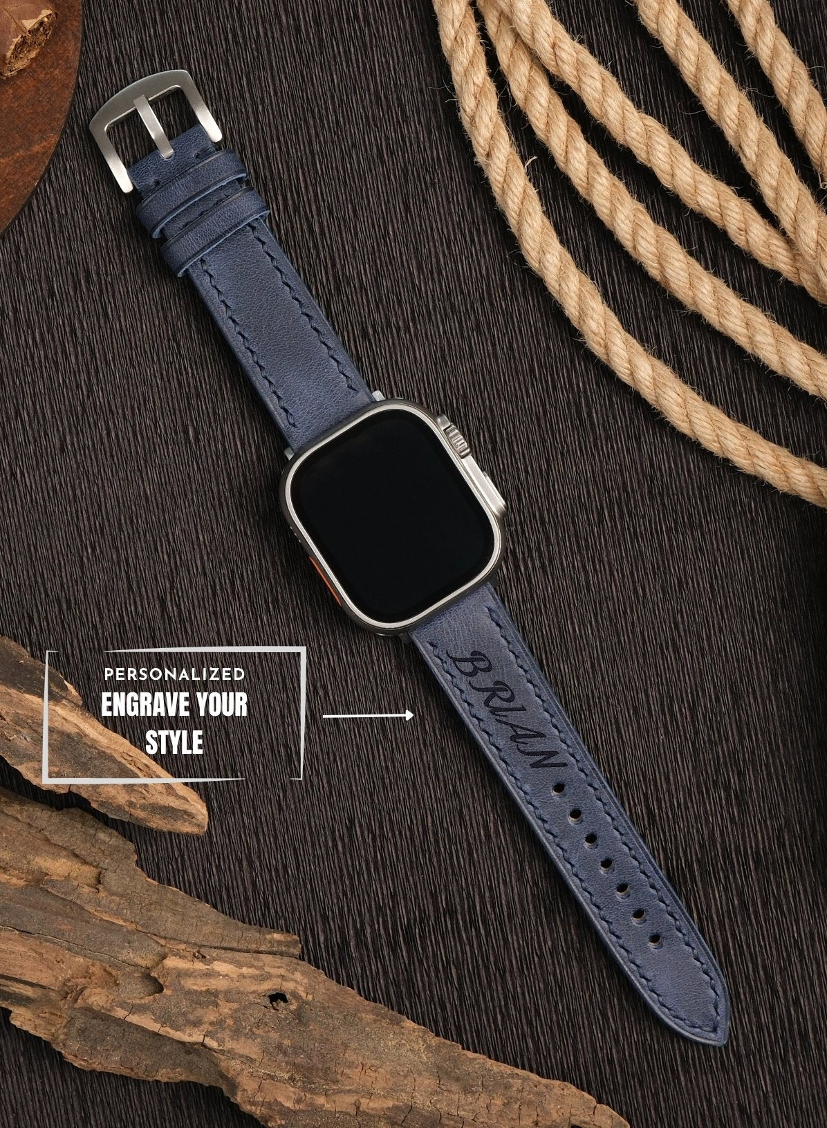 Apple Watch Tiana Leather Strap - Blue