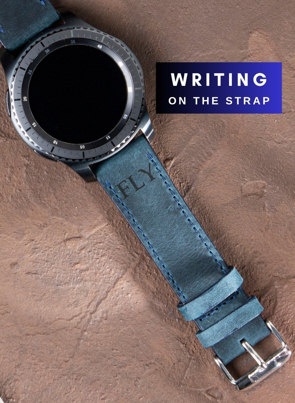 Classic Watch Crazy Leather Strap - Blue