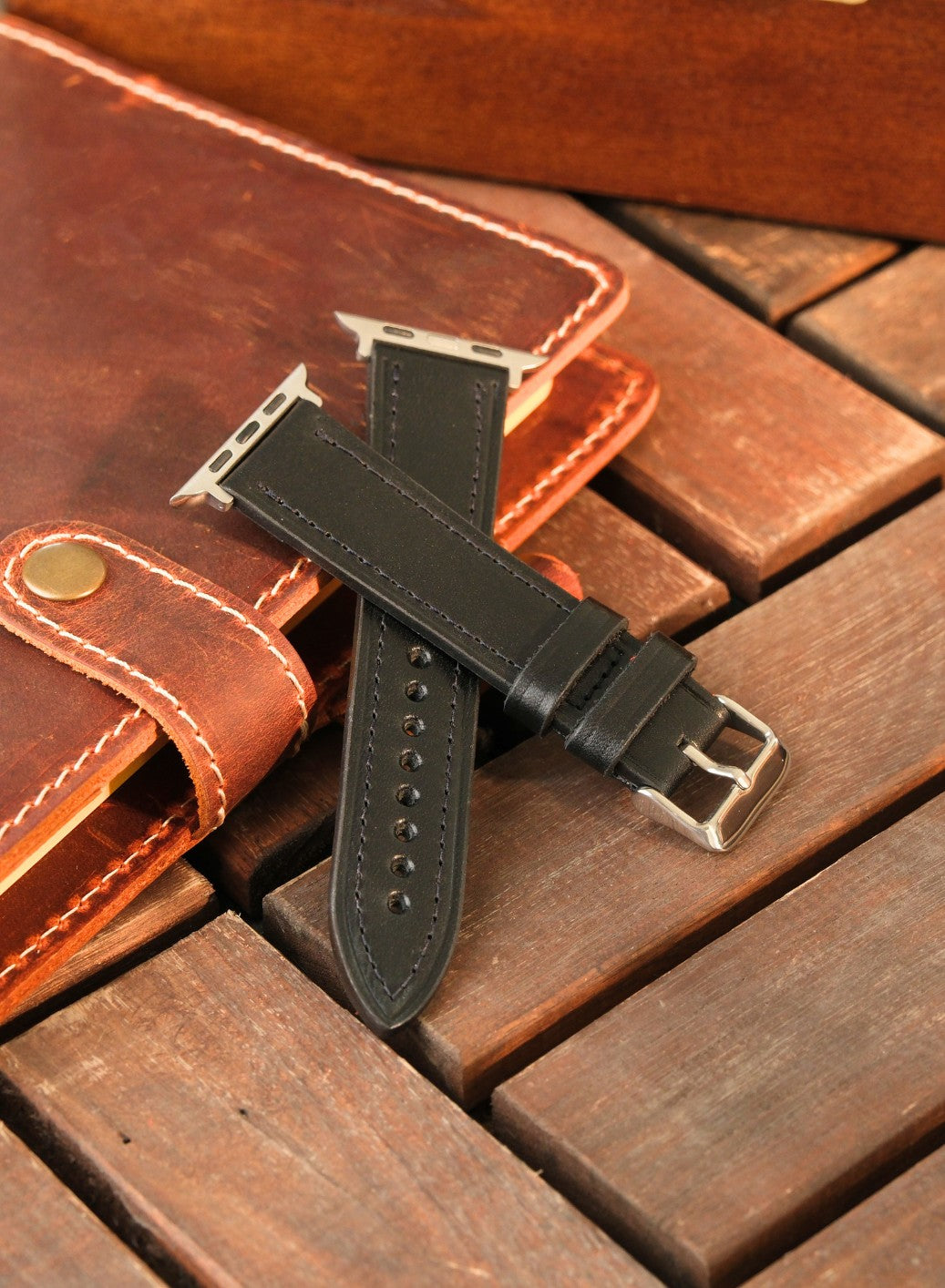 Apple Watch Buttero Leather Strap - Black