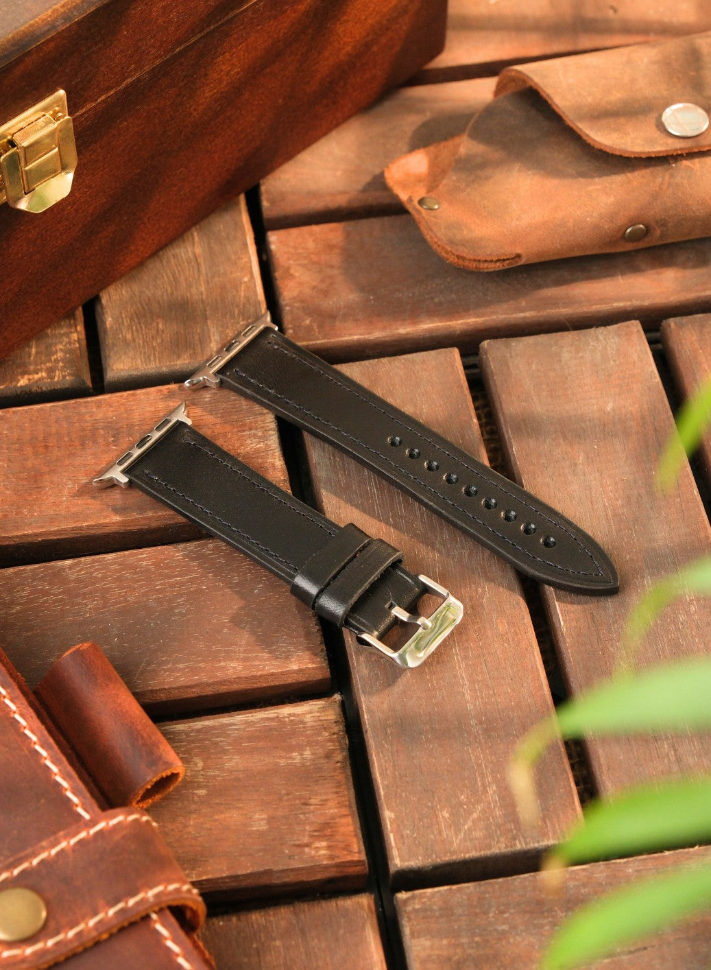 Apple Watch Buttero Leather Strap - Black