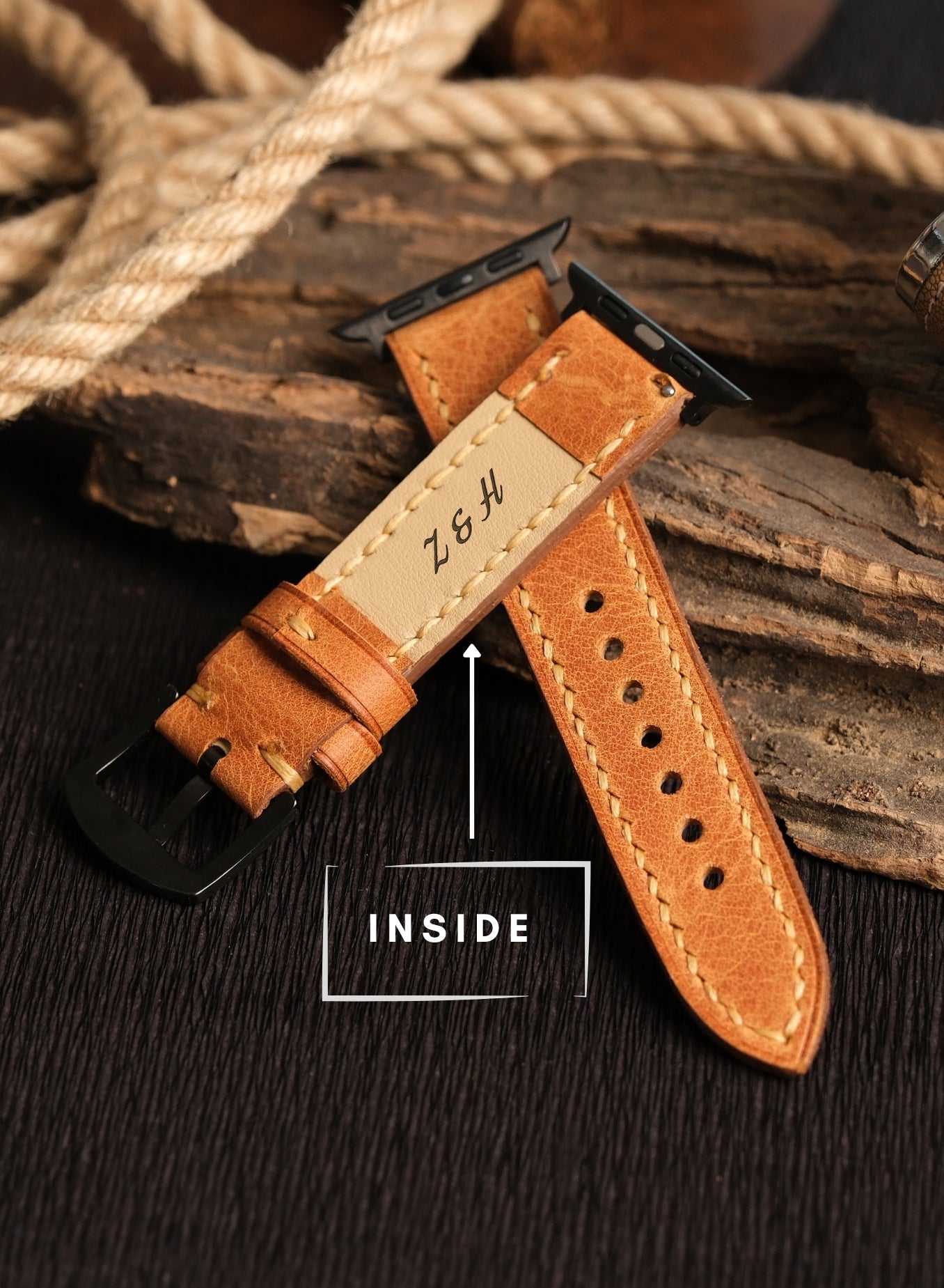 Apple Watch Tiana Leather Strap - Camel