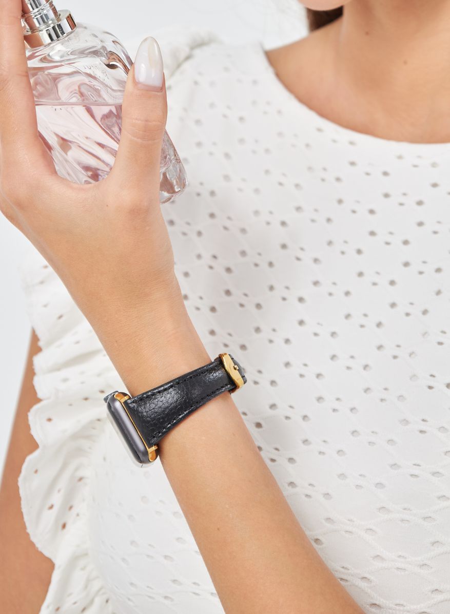 Apple Watch Pupi Leather Women Strap - Black