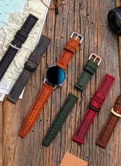 SamCrazy Genuine Leather  Samsung Watch Strap - Camel - VAGAVE