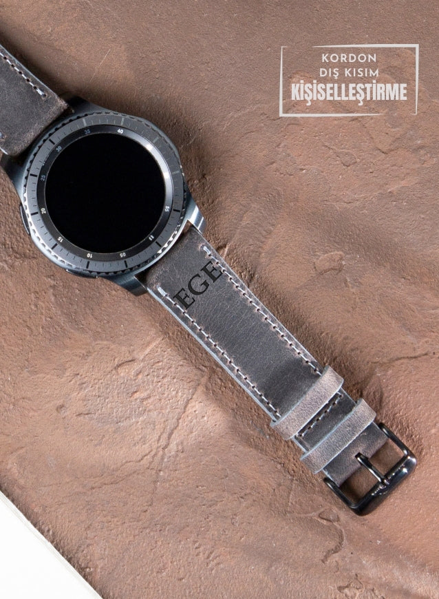 Garmin Watch Crazy Leather Strap - Gray