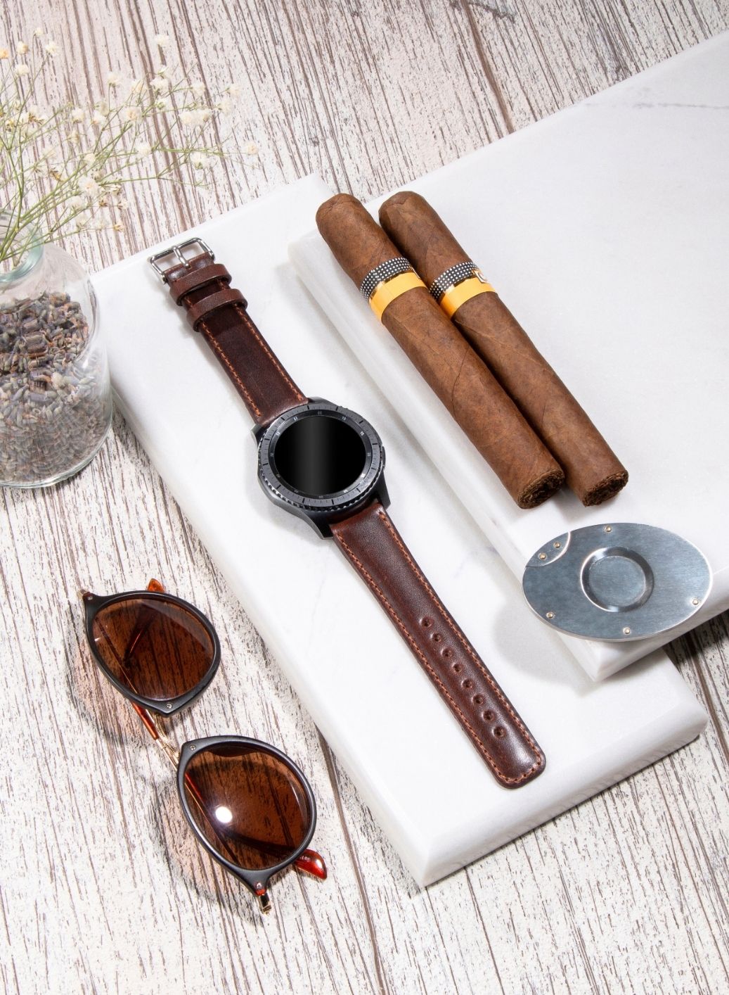 Garmin Watch Fullup Leather Strap - Brown