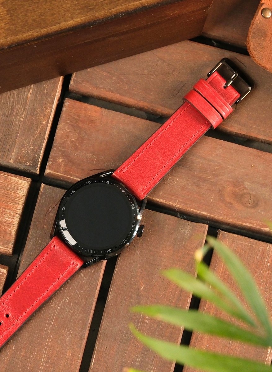 Classic Watch Buttero Leather Strap - Red