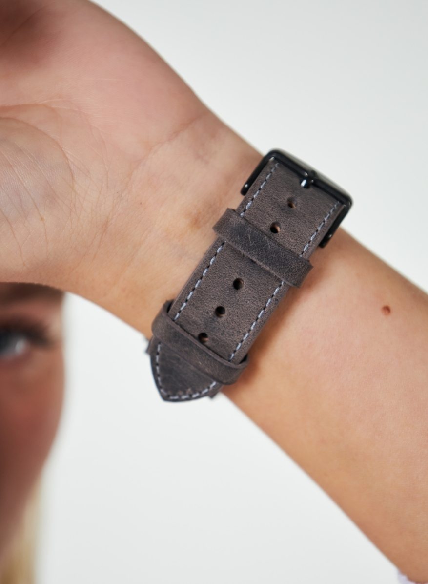 Apple Watch Crazy Leather Strap - Gray