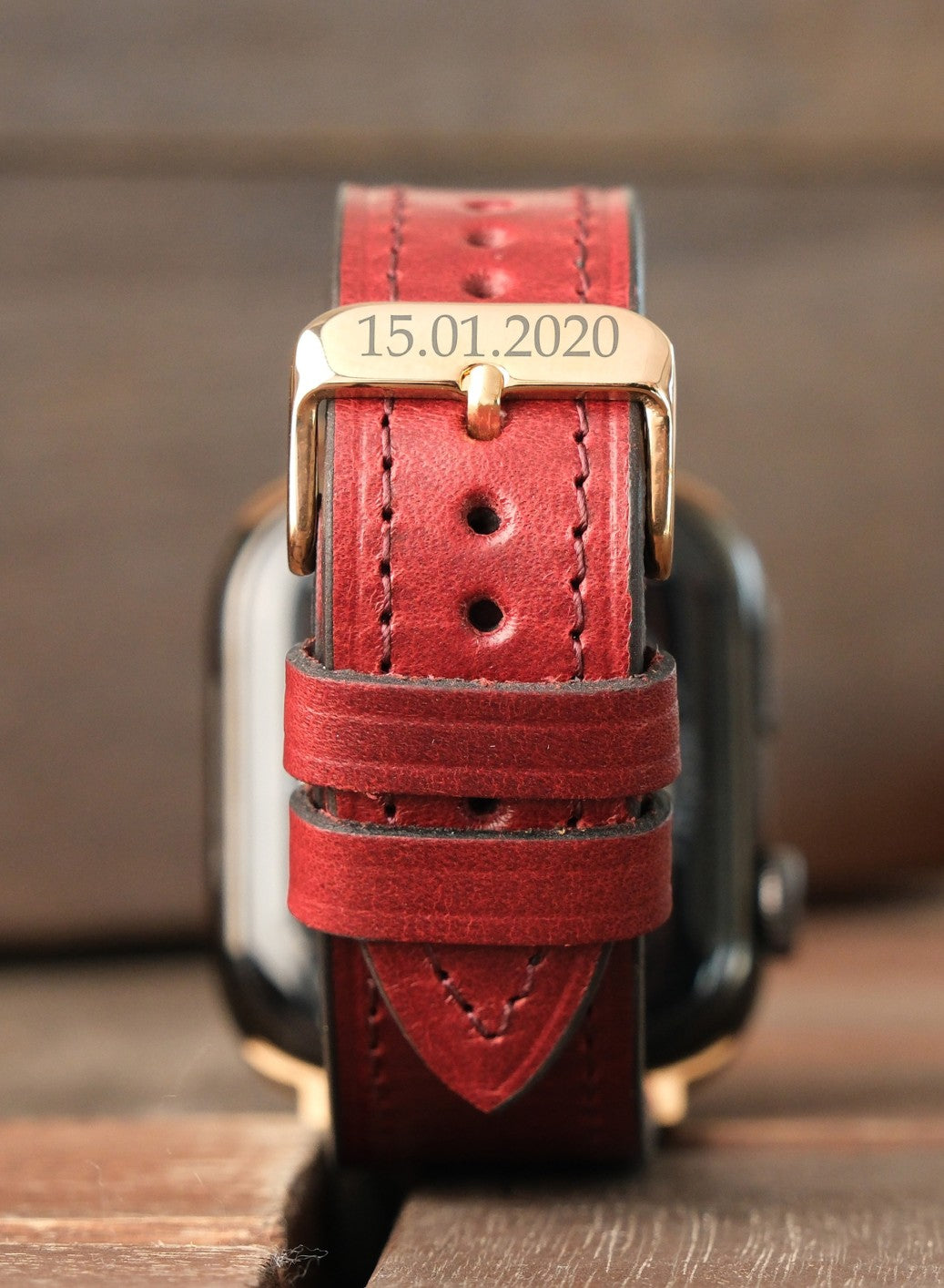 Apple Watch Buttero Leather Strap - Burgundy