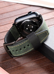 Dissam Genuine Leather Apple Watch Strap - Green - VAGAVE