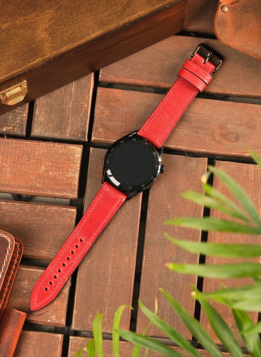 Classic Watch Buttero Leather Strap - Red