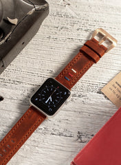 Three Ropes Genuine Leather Apple Watch Strap - Tan