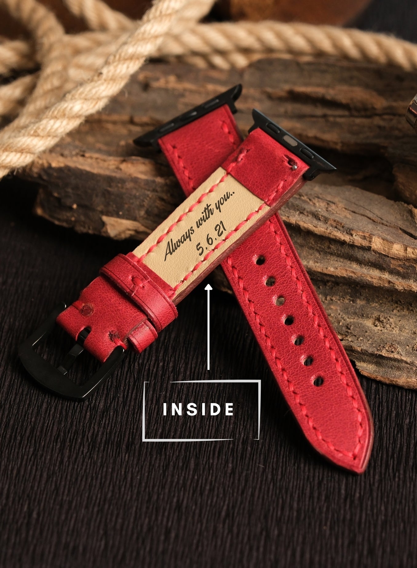 Apple Watch Tiana Leather Strap - Red