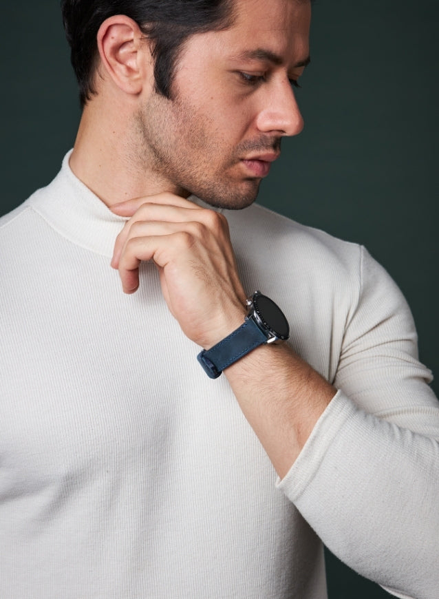 Garmin Watch Crazy Leather Strap - Blue