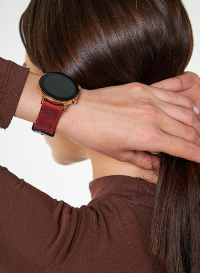 Garmin Watch Crazy Leather Strap - Red