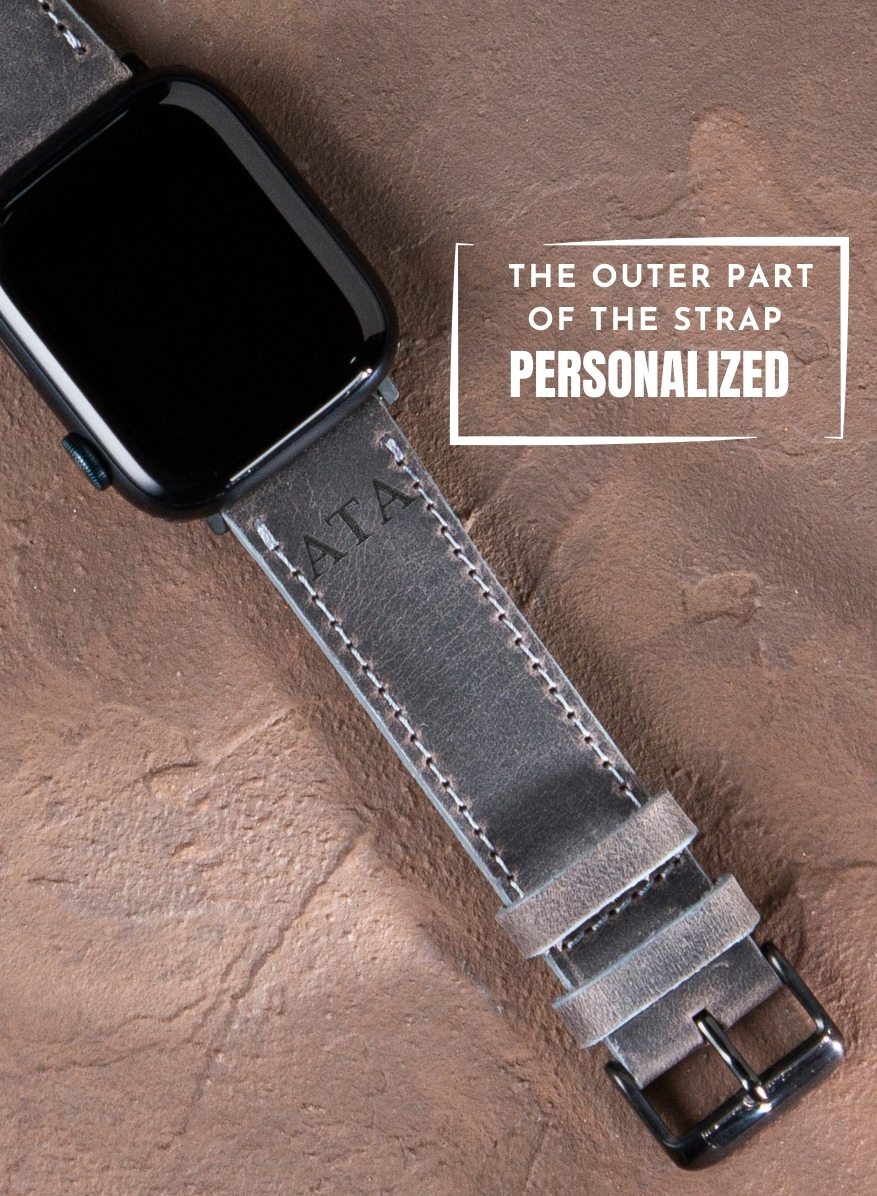 Apple Watch Crazy Leather Strap - Gray