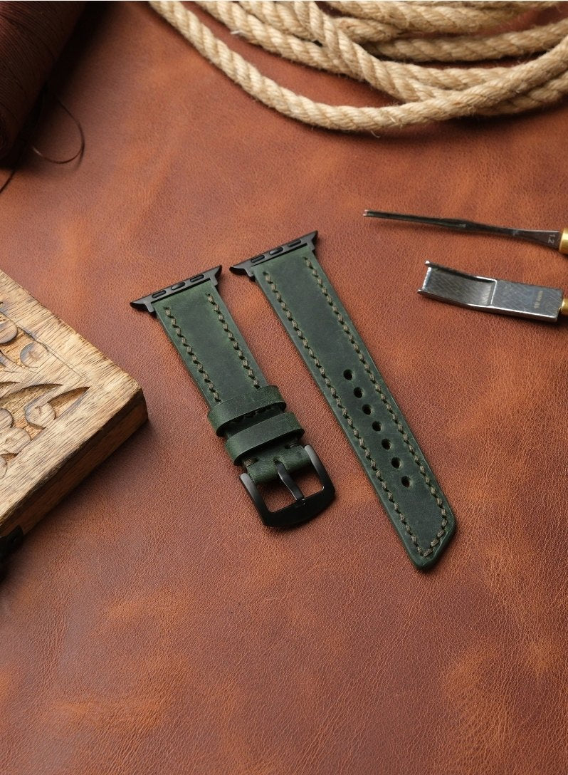 Apple Watch Berdik Leather Strap - Green