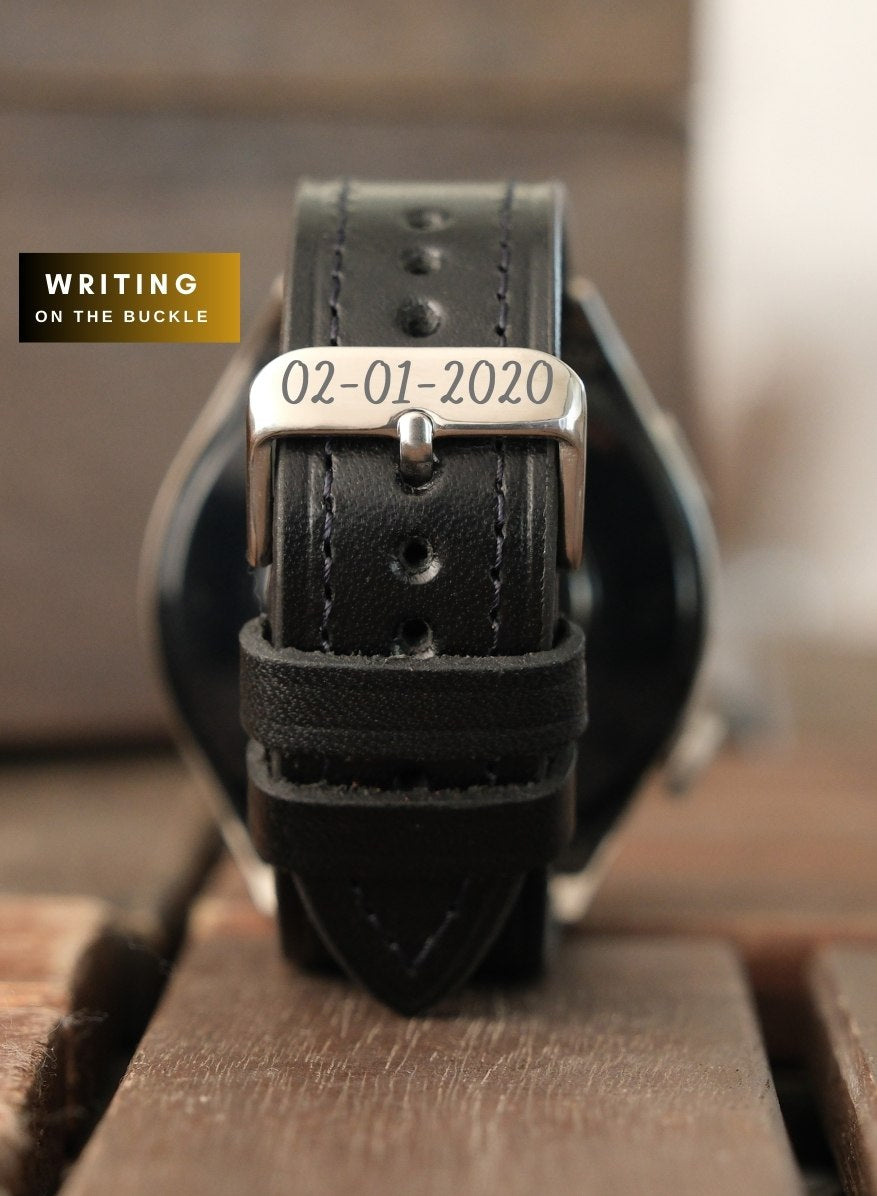 Classic Watch Buttero Leather Strap - Black