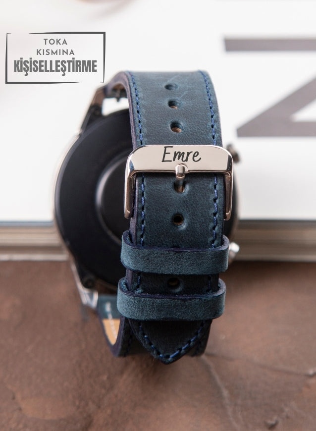Garmin Watch Crazy Leather Strap - Blue