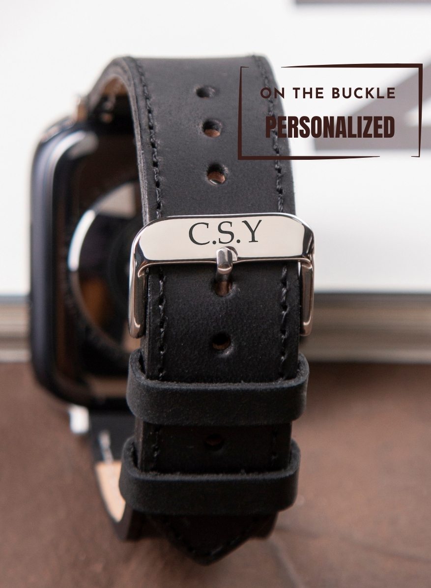 Apple Watch Crazy Leather Strap - Black