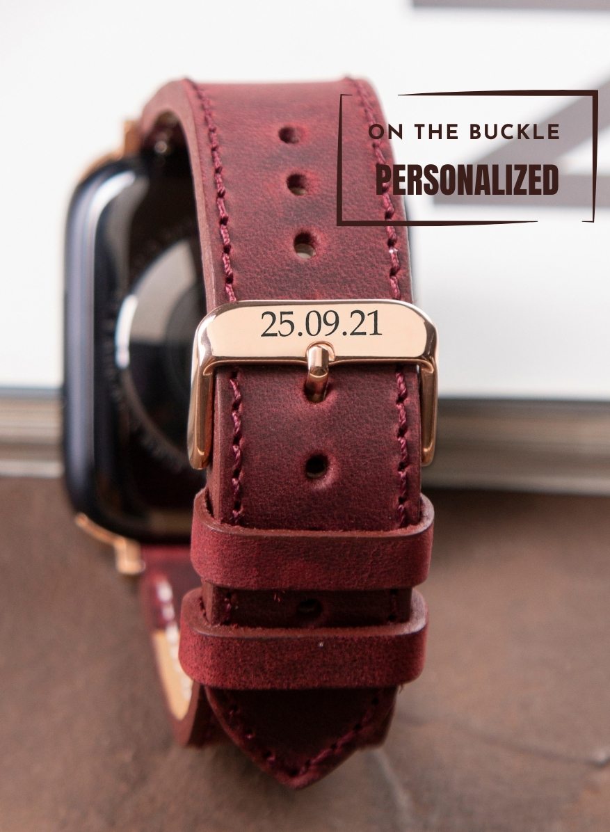Apple Watch Crazy Leather Strap - Burgundy