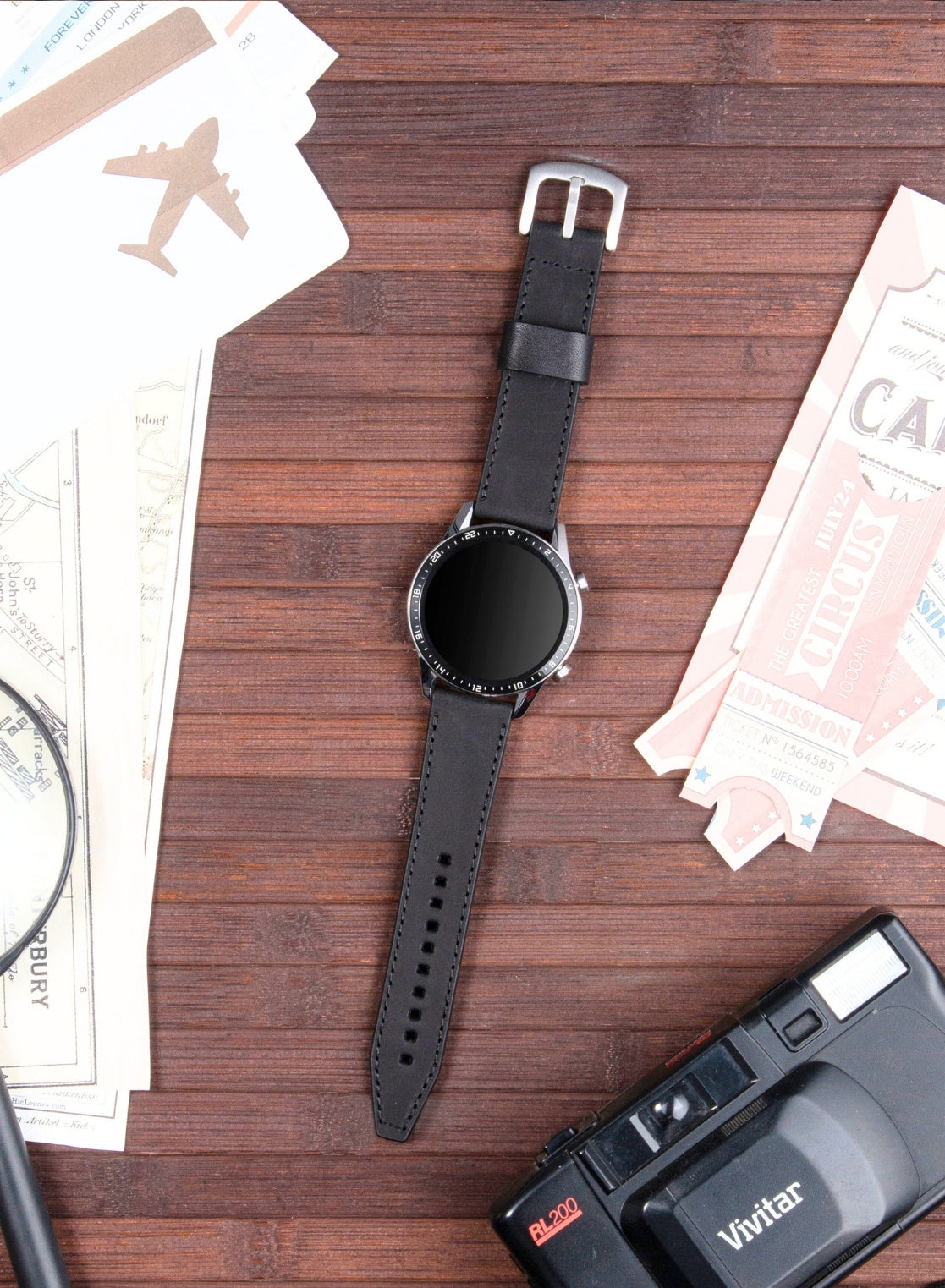 Garmin Watch Dissam Leather Strap - Black