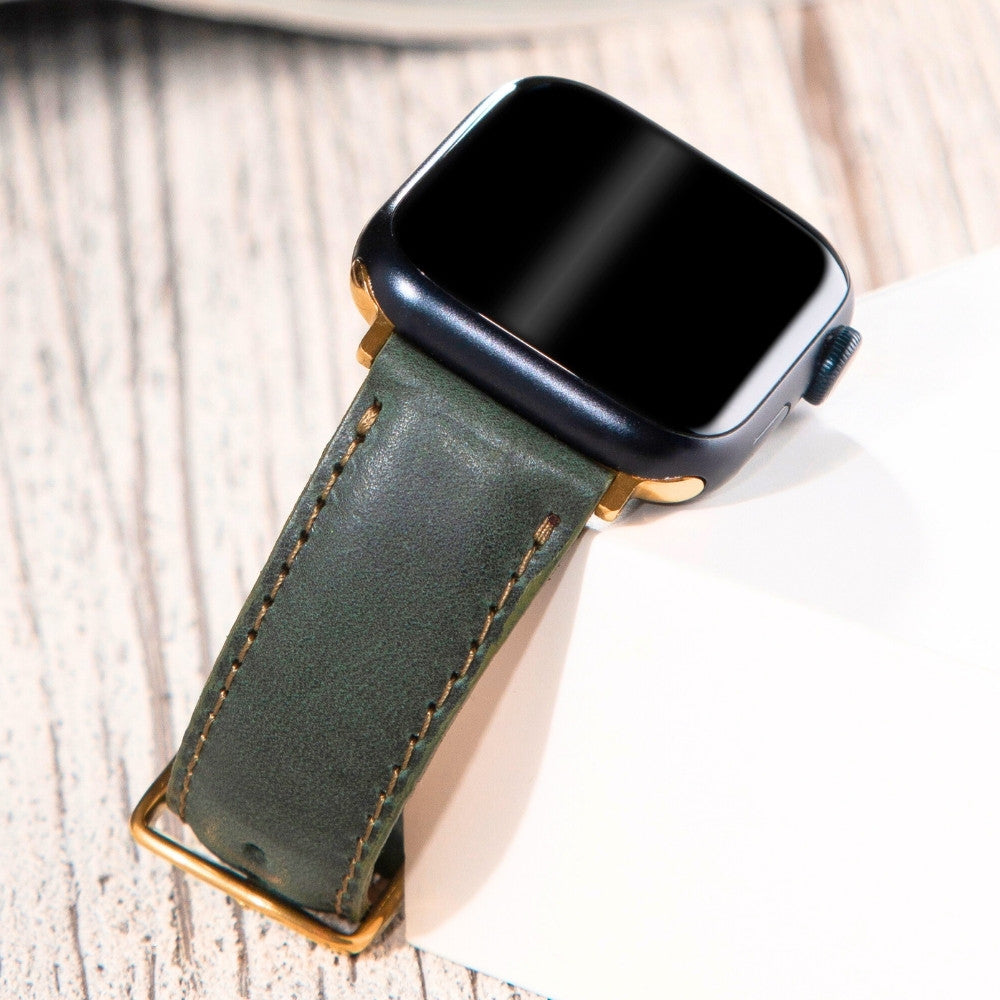 Apple Watch Deri Kordon Yeşil - Fullup - vagave
