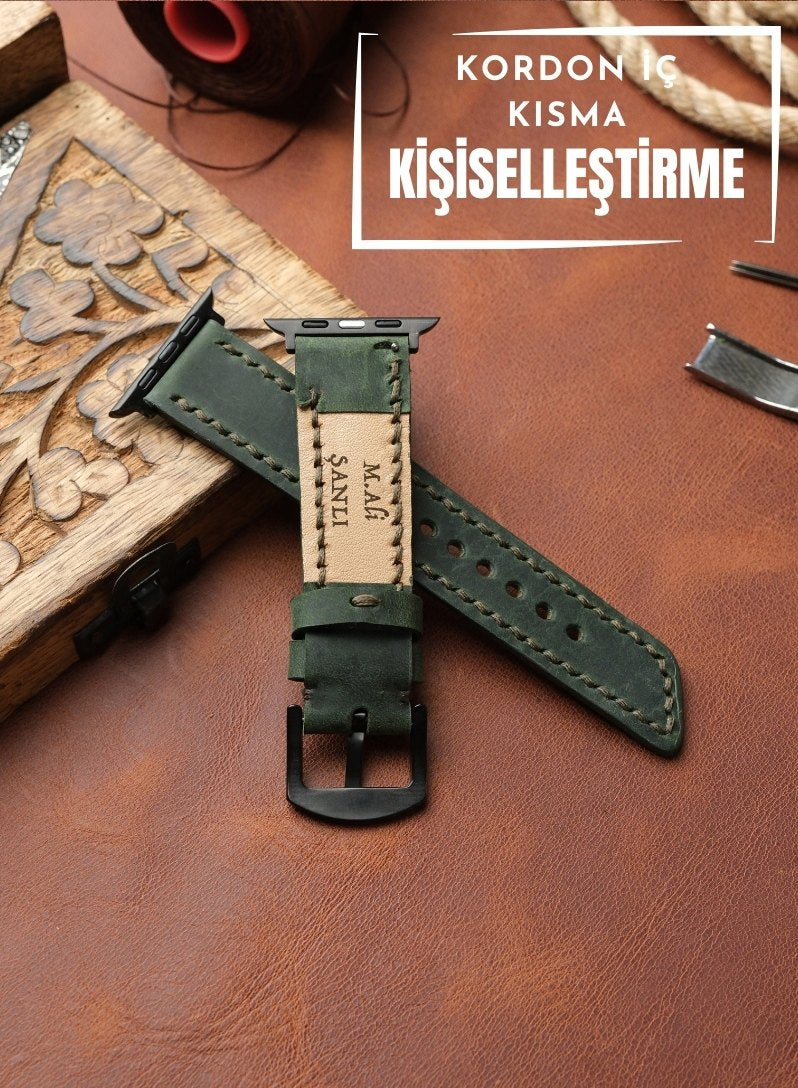 Apple Watch Berdik Leather Strap - Green