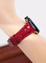 Crop Apple Watch Women Leather Strap - Red